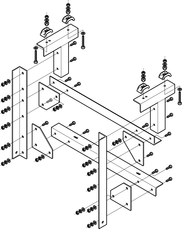 ネグロス電工 組立アングル架台梁用 溶融亜鉛めっき 65AG0415SB ネグロス電工 組立アングル架台H鋼支持溶融 Z50AGH15 1個（直送品