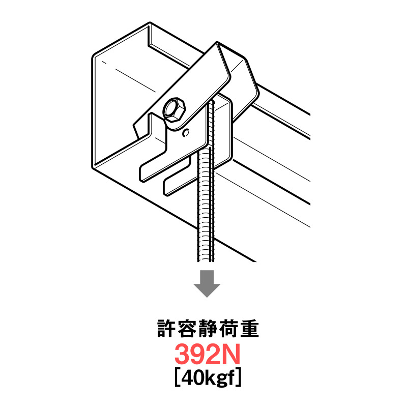 リップみぞ形鋼用吊りボルト支持金具 | ネグロス電工商品情報サイト