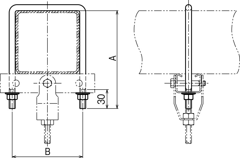 角パイプ用吊りボルト支持金具 | ネグロス電工商品情報サイト